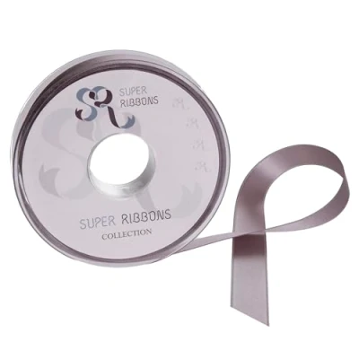 Image of SR SUPER RIBBONS®™ Full Reel 15mm Double Faced Satin Ribbon, 20 Metres on Lilac