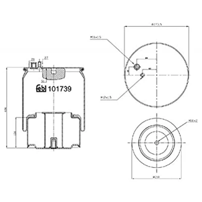 Image of WG992558011 Boot, air suspension FEBI BILSTEIN 101739 Rear Axle MAN: TGA