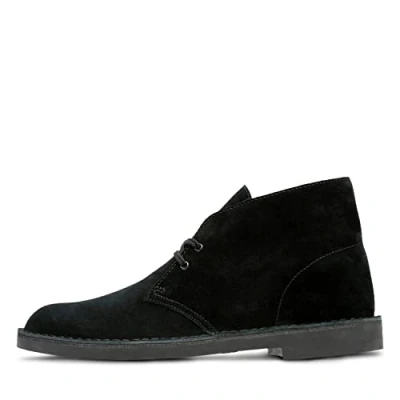 Image of CLARKS Mens Bushacre 2 Chukka Boot, Red, 7 M US, Black Suede, 14 D(M) UK