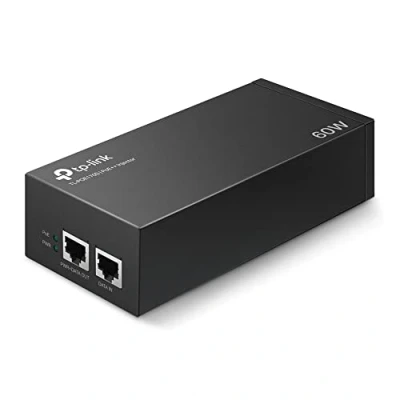 Image of TP Link TL POE170S PoE++ Injector (2 Gigabit Ports, Compatible with 802.3af /at/bt, Total Power up to 60W, Wall Mount and Desktop Design, Plug Play) Black