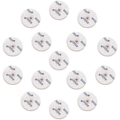 Image of 16 Small axion electrodes Compatible with SANITAS &amp; BEURER Devices Round 32 mm TENS EMS Pads for electrostimulation Machines 3.5mm snap Button