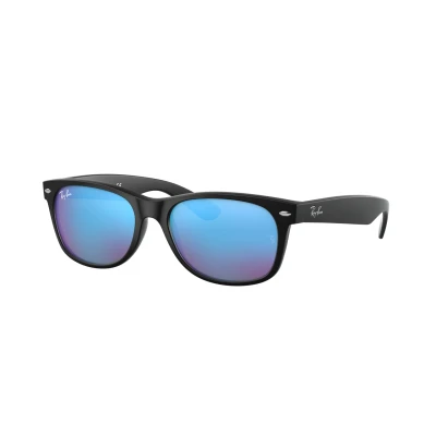 Image of Ray Ban Unisex Sunglasses, Size: 55, Black/grey/mirror blue