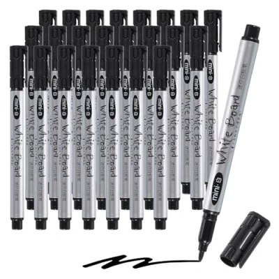 Image of M&amp;G Dry Erase Markers, 24 Pack Ultra Fine Tip White Board Markers Low Odor Whiteboard Marker Marking Pens for Classroom Office Meeting Home, Black