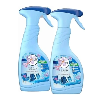 Image of Fabric Freshener Spray Odour Eliminator Pack of 2 x 500ml Water Based Formula Spring Awakening Spray, Carpet with Topline Card. Room Fresheners For Home, Sofas,
