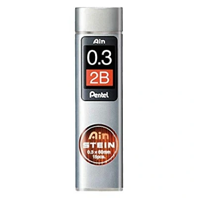 Image of Pentel 0.3 mm 2B Ain Stein Refill Leads (Pack of 12)