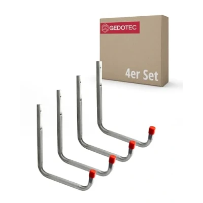 Image of Gedotec Wall Hooks 50 x 300 mm 4 Pieces Mounting Kit for Device Brackets Load Capacity 30 kg