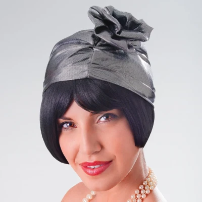 Image of Bristol Novelty BH619 Silver Cloche 20’s Hat 20&#039;, Womens, One Size