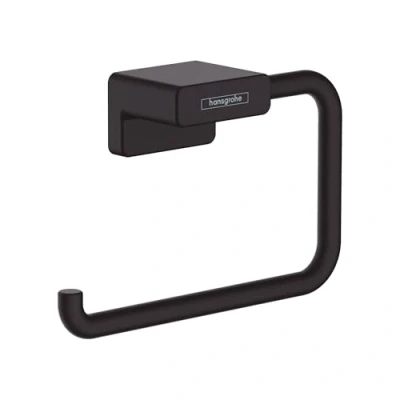 Image of hansgrohe AddStoris Roll holder without cover, matt black, 41771670