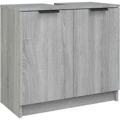 Image of vidaXL Bathroom Cabinet Grey Sonoma 64.5x33.5x59 cm Engineered Wood