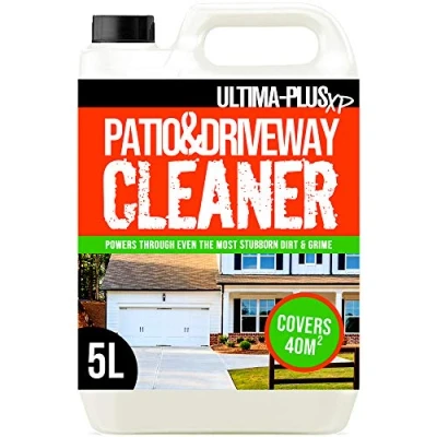 Image of Ultima Plus XP Patio &amp; Driveway Cleaner Deeply Cleans to Remove Stains, Grime and Dirt for Patios, Driveways, Block Paving, Concrete Flags, Steps, Paths more (5 Litres)