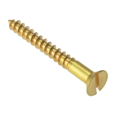Image of Forgefix CSK412B Solid Brass Slotted Countersunk Wood Screw