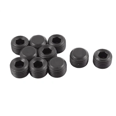 Image of Sourcingmap M14x1.5mm Pitch Hex Socket Set Cap Point Grub Screws Black 10pcs