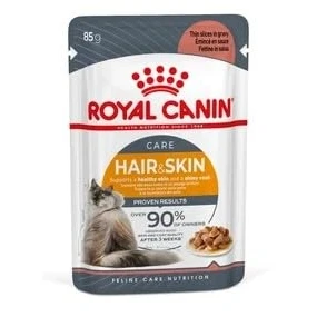 Image of Royal Canin Hair &amp; Skin Care in Gravy Adult Wet Cat Food 85g (Pack of 48)