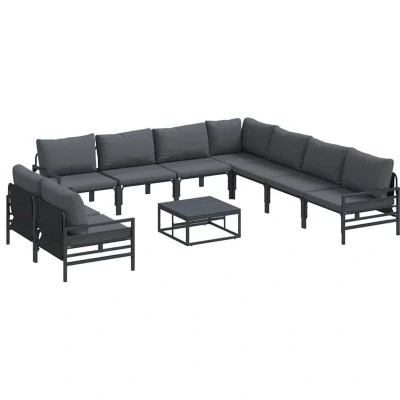 Image of vidaXL Garden Sofa Set 10 pcs Anthracite Steel