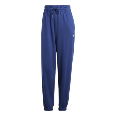 Image of adidas Women&#039;s Essentials Small Logo French Terry Cuffed Pants, Dark Blue/White, S