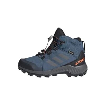 Image of adidas Performance Terrex MID GTX Unisex Hiking shoes for kids, Size: 2.5, Steel/grey three/impact orange Textile/synthetics