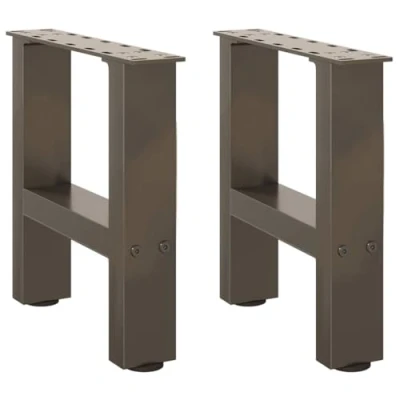 Image of vidaXL Natural Steel Coffee Table Legs Metal Leg Set with Adjustable Feet for Living Room/Dining Room Furniture Square Design, 40x(30 31) cm