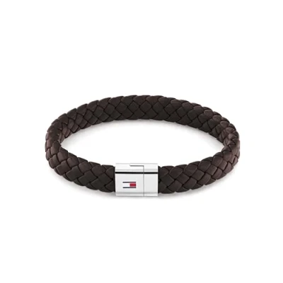 Image of Tommy Hilfiger Jewelry Men&#039;s Leather Bracelet Brown 2790330