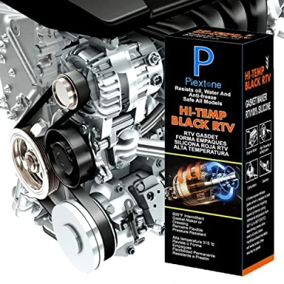 Image of Plextone Black RTV Silicone Engine Repair Gasket Seal Maker, Sealant Glue, High Temperature Heat Resistant from 80ºF to 600ºF