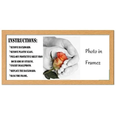 Image of 36&quot; X 12&quot; Oak Panoramic Sizes Picture Frames Photo Modern Poster Frame (Oak, 36&quot;x12&quot;)