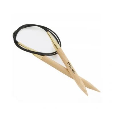 Image of KnitPro 80 cm x 10 mm Basix Fixed Circular Needles, Birch