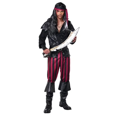 Image of California Costumes 1353 Pirate Adult sized Costume, Black,Scarlet, Large