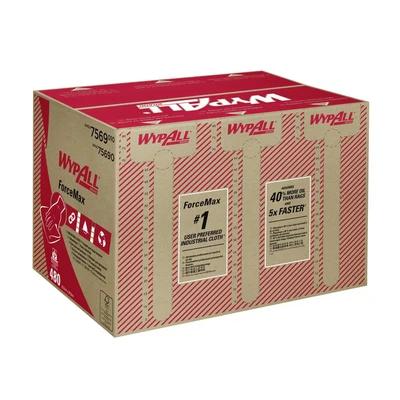 Image of Wypall 7569, ForceMax Industrial Cloth, 1 Ply, Grey, box x 480 cloths