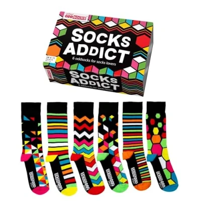 Image of United Oddsocks Socks Addict Novelty UK 6 11