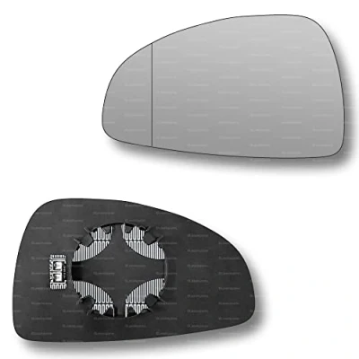Image of Less4spares Replacement Wing Mirror Glass Left Compatible with Audi TT 2006 2014 CLIP ON Passnager Near Side N/S Heated Blind Spot