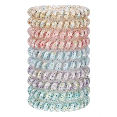 Image of JessLab Spiral Hair Ties, 10pcs Assorted Traceless Cute Plastic Coil Ponytail Holders, No Damage Accessory for Women and Girls, Mix Color 12