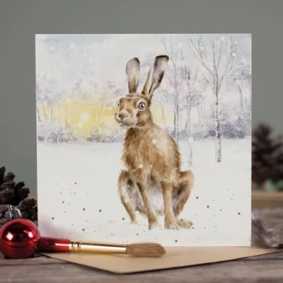 Image of Wrendale Designs by Hannah Dale Golden Hour&#039; hare Christmas Card