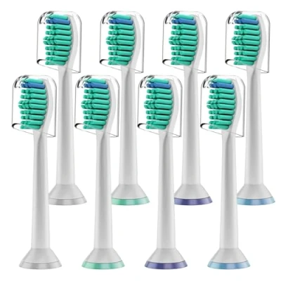 Image of Derffin Replacement Toothbrush Heads, 8 Pack Standard Brush Heads Compatible with Philips Sonicare Electric Toothbrushes, Fit The Models of HX3/HX6/HX9/HX8/HX7 Series (White)