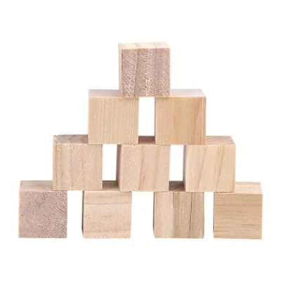 Image of 20pcs Natural Wood Square Blocks Unfinished Craft Wooden Cubes for Handmade Woodcrafts DIY Crafts Kids Toy Home Decor 20mm