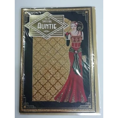 Image of Art Deco Lady MUM Glittered Birthday Card