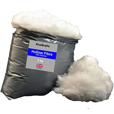 Image of KosiKrafts Super soft High Grade Quilted Hollow Fibre Stuffing, Filling, Fill Toys, Pillows 2KG Bag