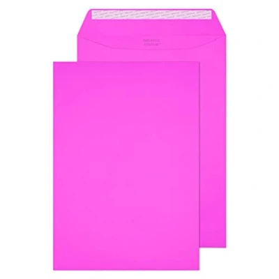 Image of Blake Creative Colour C4 229 x 324 mm 120 gsm Peel &amp; Seal Wallet Envelopes (63402) Flamingo Pink Pack of 10