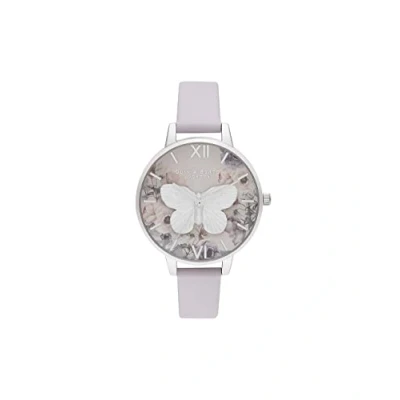Image of Olivia Burton Analogue Quartz Watch for Women with Purple Leather Strap OB16PP58