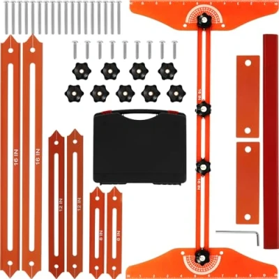 Image of Stair Tread Template Tool 8 56inch Aluminum Alloy Measuring Precise Gauge Portable and Shelf Jig Layout for Woodworking Stairs Risers Drywall