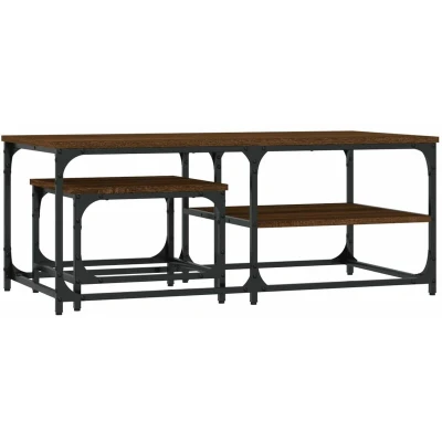 Image of vidaXL Nesting Coffee Tables 2 pcs Brown Oak Engineered Wood