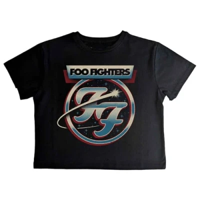 Image of Rock Off officially licensed products Foo Fighters Comet Band Logo Crop Top XS Black
