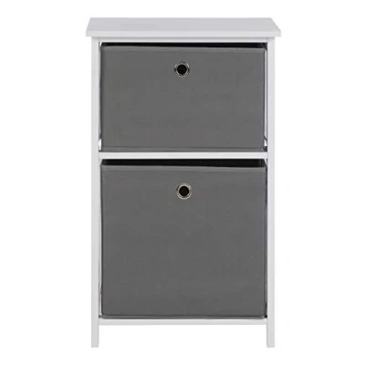 Image of Lindo Cabinet, 2 Fabric Drawers, Grey