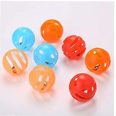 Image of Ericetion Cat Toy Ball with Bell 10pcs Colorful Plastic Pet Hollow Jingle Balls for Cats Kitten