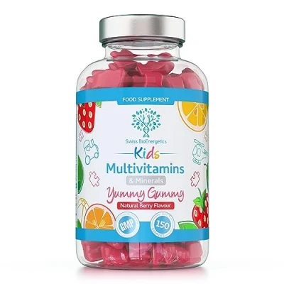 Image of Kids/Childrens Vitamins 150 Multivitamin &amp; Minerals Gummies Natural Berry Flavour Packed with Essential Nutrients Vegan Free of Artificial Sweeteners 5 Months Supply UK Made