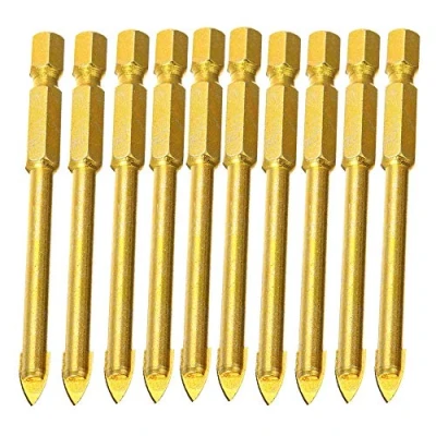 Image of 10Pcs 6mm Tungsten Tile Drill Bit Set Carbide Glass Ceramic Flat Spear Head