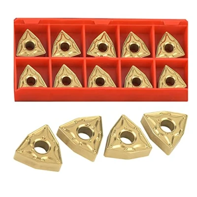 Image of CNC Carbide Blade, 10PCS Lathe Turning Tool WNMG 432 / WNMG0804 Inserts Stainless Steel for Dimensional Accuracy of Machined Surface
