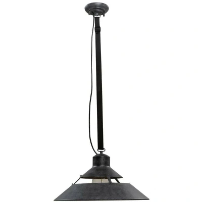 Image of Industrial Dome Ceiling Pendant 40W E27 Large, Oxide Metal, Black Belt