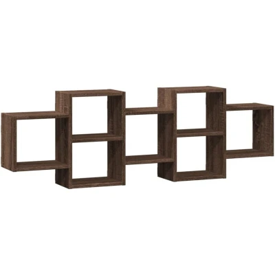 Image of vidaXL Wall Shelf Brown Oak 129x18x42 cm Engineered Wood