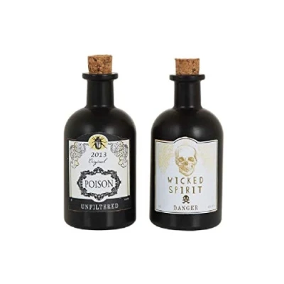 Image of Mystical &#039;Poison&#039; Black Bottle (1 Pc) Perfect Props for Cosplay, Halloween, Themed Events, Parties, &amp; More