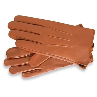 Image of BARNEYS Men&#039;s Real Leather Gloves Genuine Sheep Nappa Touchscreen Compatible (Classic Leather, Tan, M/L)