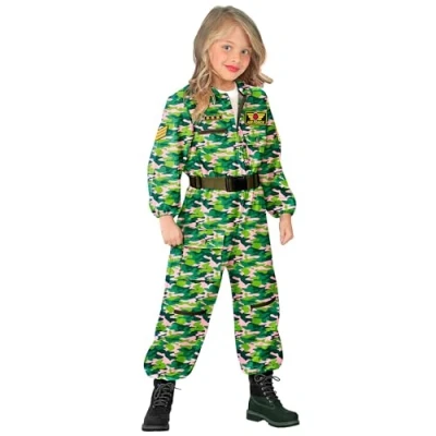 Image of W WIDMANN MILANO Party Fashion Unisex Child Fighter Jet Pilot Costume, Jumpsuit, Aviation, Soldier, Military, Carnival, Theme Parties